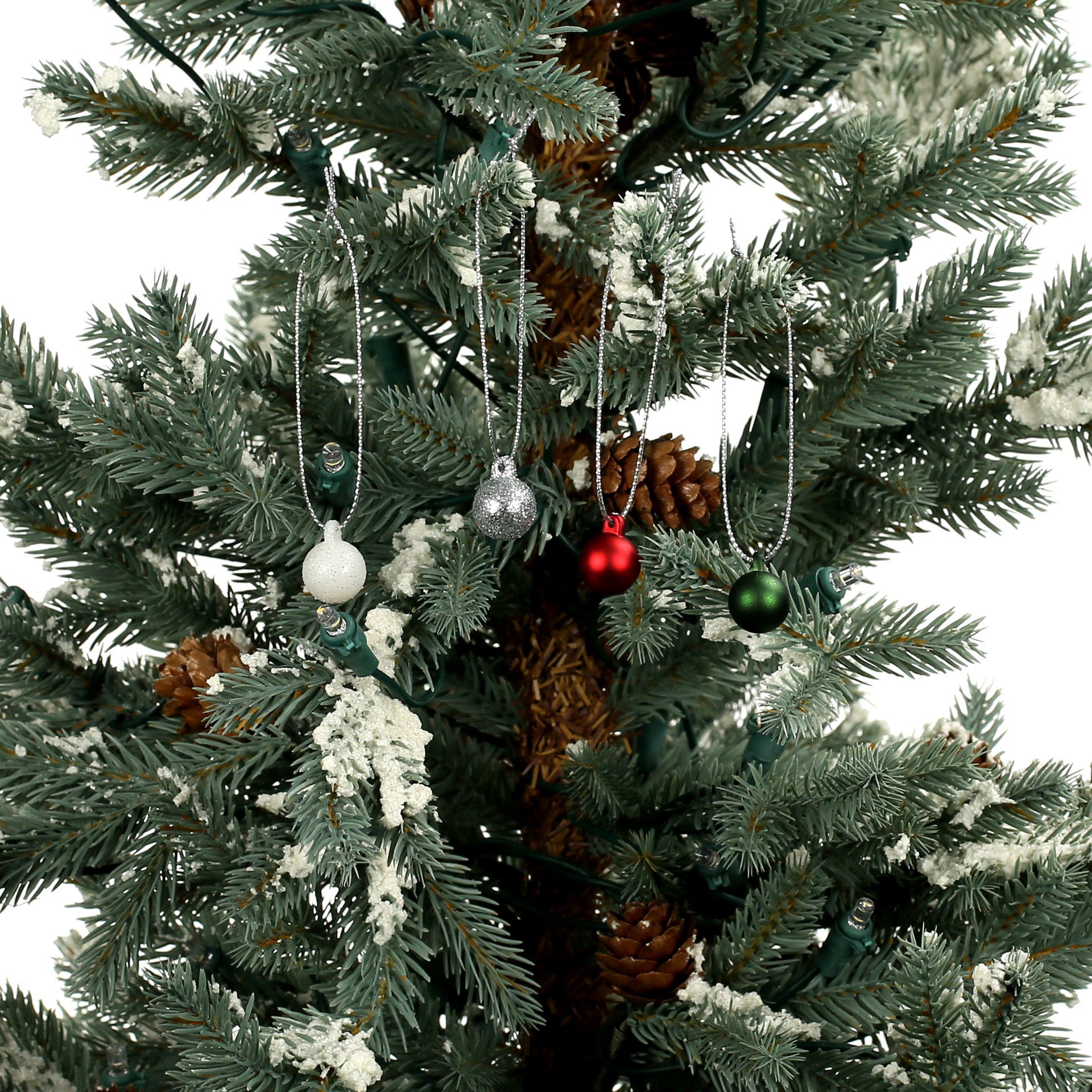 slide 2 of 3, Mini 15mm Red, Green, Silver & White Ball Ornaments, 16ct. By Ashland, 15mm