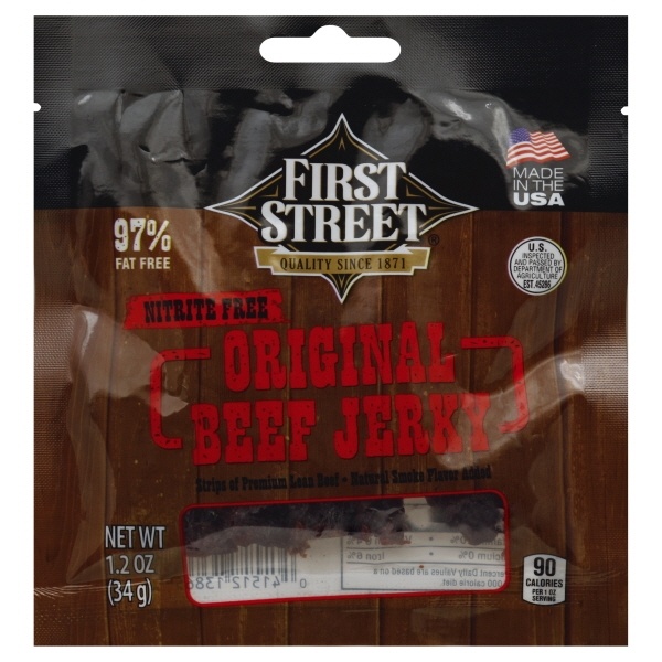 slide 1 of 1, First Street Original Beef Jerky, 1.2 oz