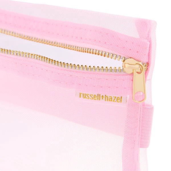 slide 3 of 5, Russell & Hazel Mesh Pencil Case, 8-1/2"" x 5"", Blush, 1 ct