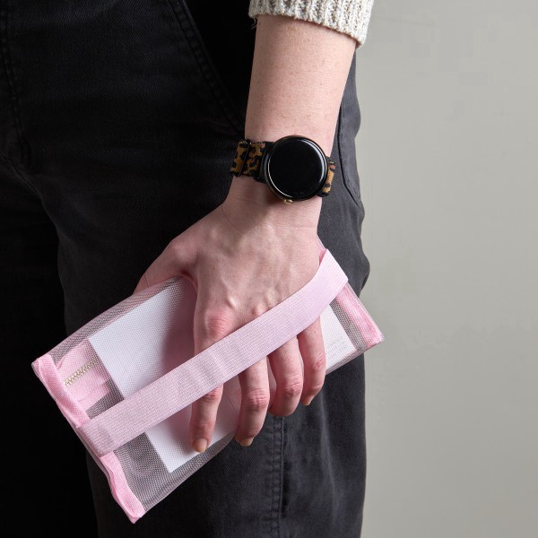 slide 2 of 5, Russell & Hazel Mesh Pencil Case, 8-1/2"" x 5"", Blush, 1 ct