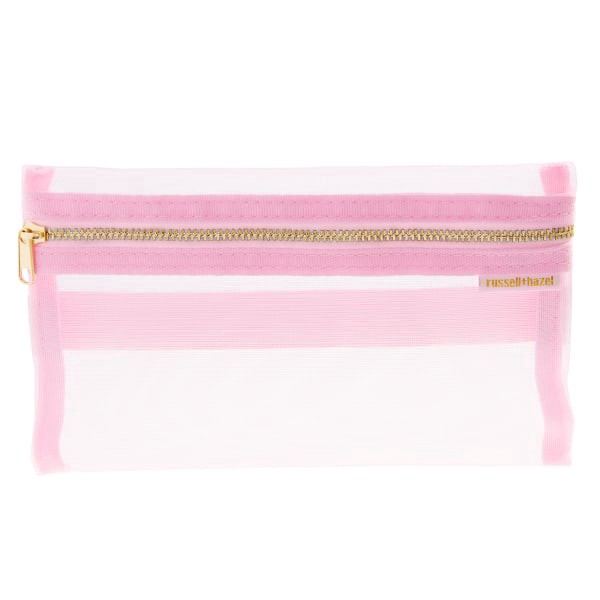 slide 1 of 5, Russell & Hazel Mesh Pencil Case, 8-1/2"" x 5"", Blush, 1 ct