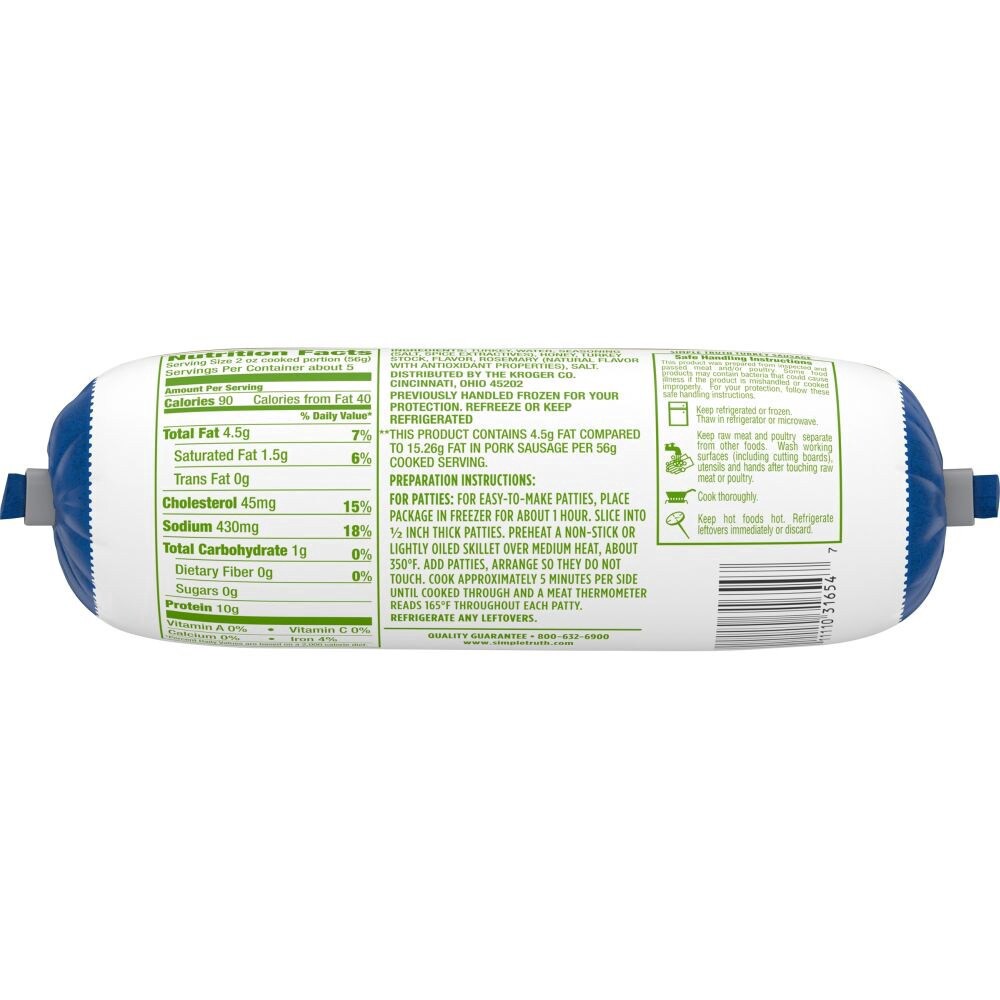 slide 4 of 6, Simple Truth Traditional Turkey Sausage, 14 oz