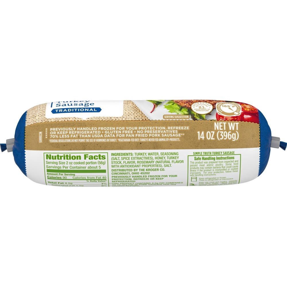 slide 2 of 6, Simple Truth Traditional Turkey Sausage, 14 oz