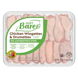 Just BARE Brand Chicken Wingettes & Drummettes 1St & 2Nd Sections