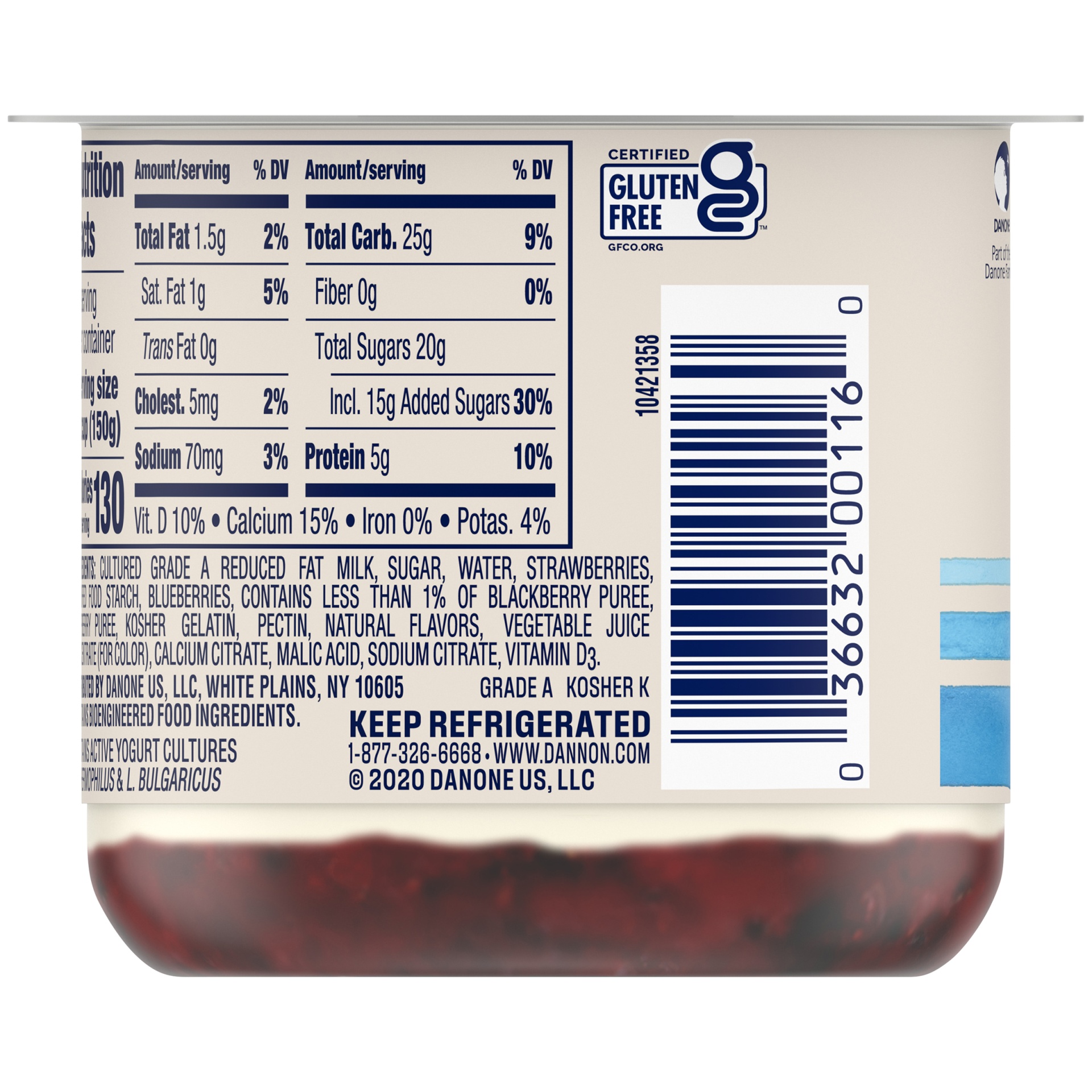 Dannon Fruit on the Bottom Mixed Berry Yogurt 5.3 oz Shipt