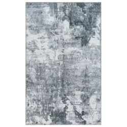 Gertmenian Zavier Abstract Washable Scatter Rug, 20x32, Gray