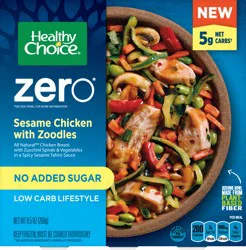 Healthy Choice Zero* Sesame Chicken With Zoodles, Frozen Meal, 9.5 oz. Bowl