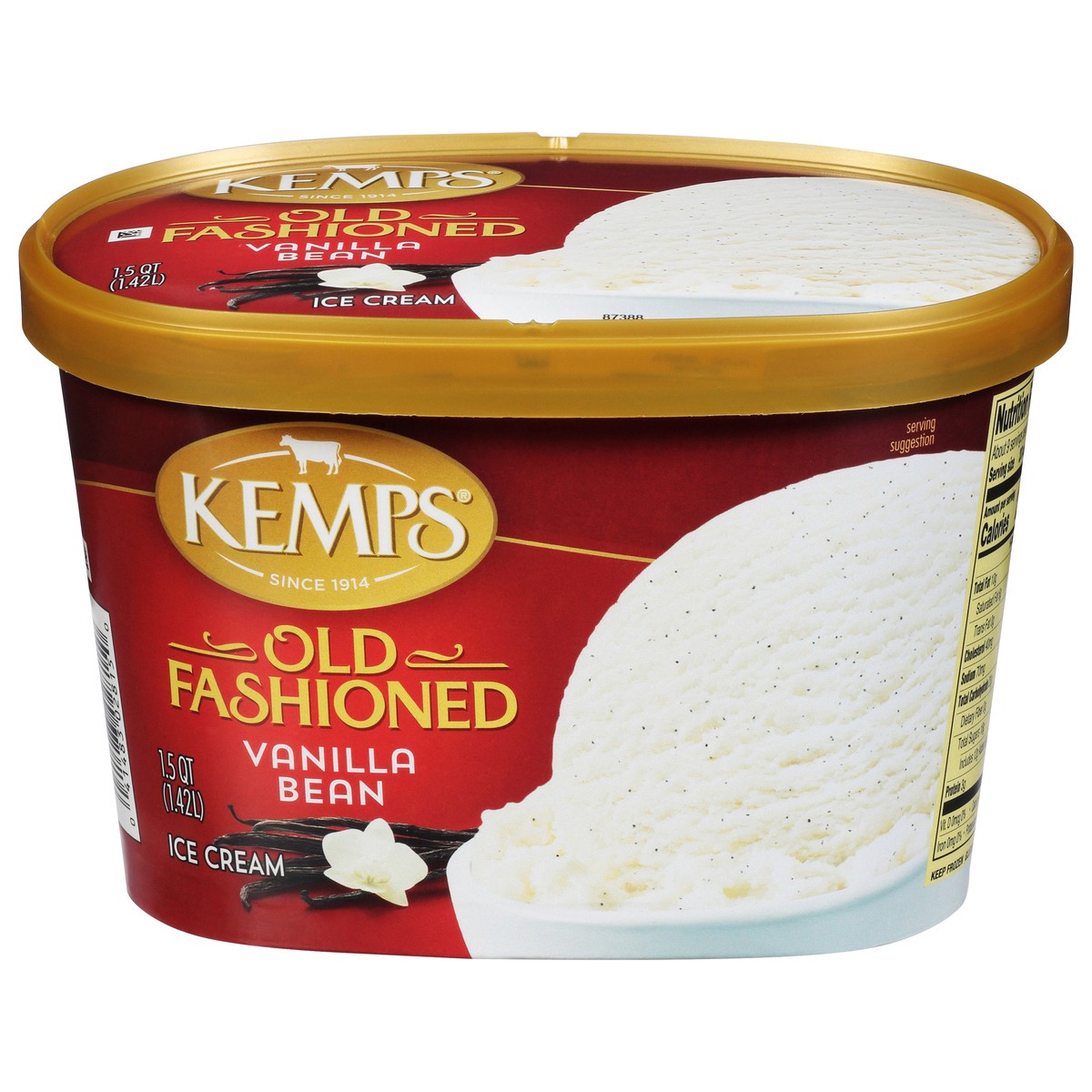 slide 1 of 9, Kemps Old Fashioned Vanilla Bean Ice Cream, 48 fl oz