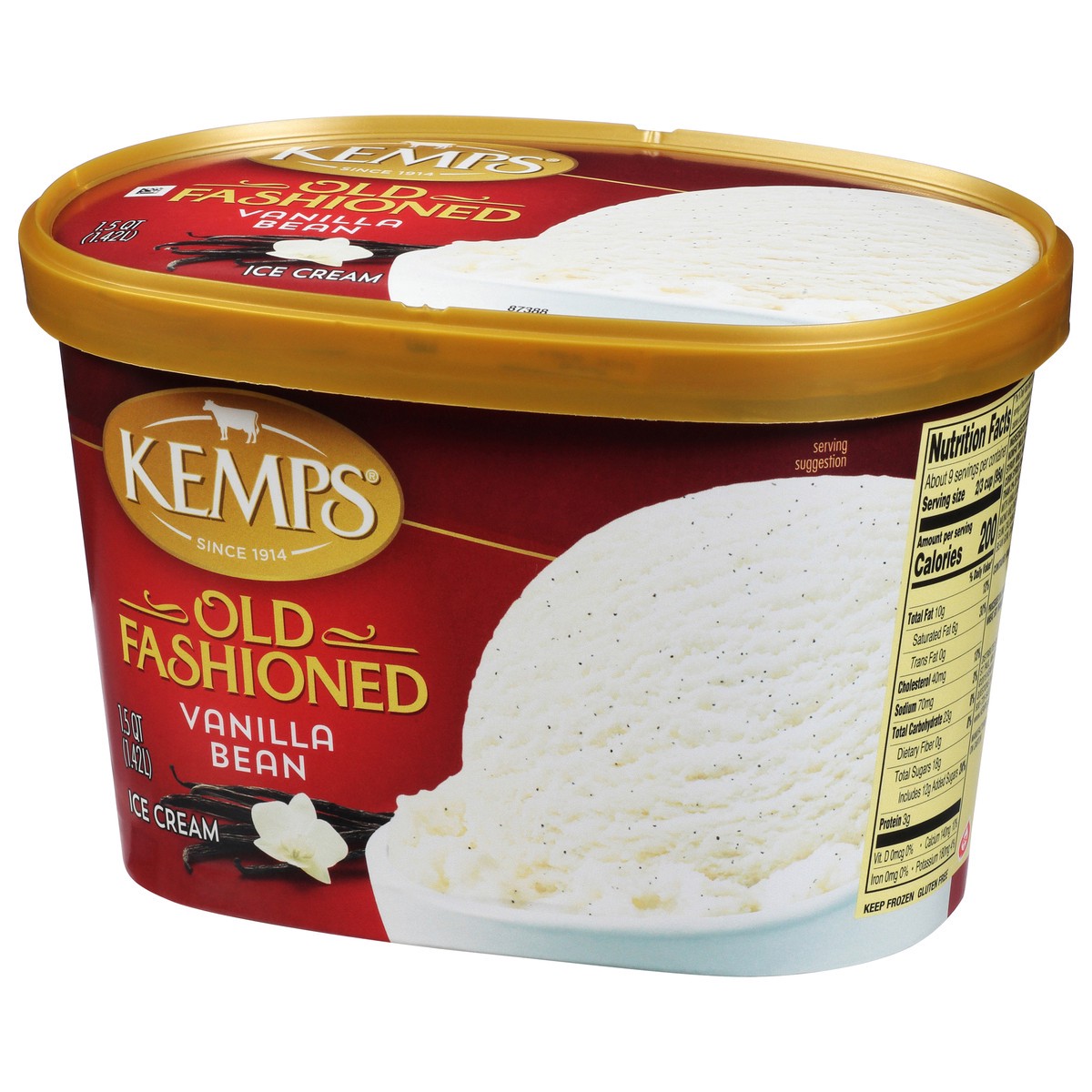 slide 5 of 9, Kemps Old Fashioned Vanilla Bean Ice Cream, 48 fl oz