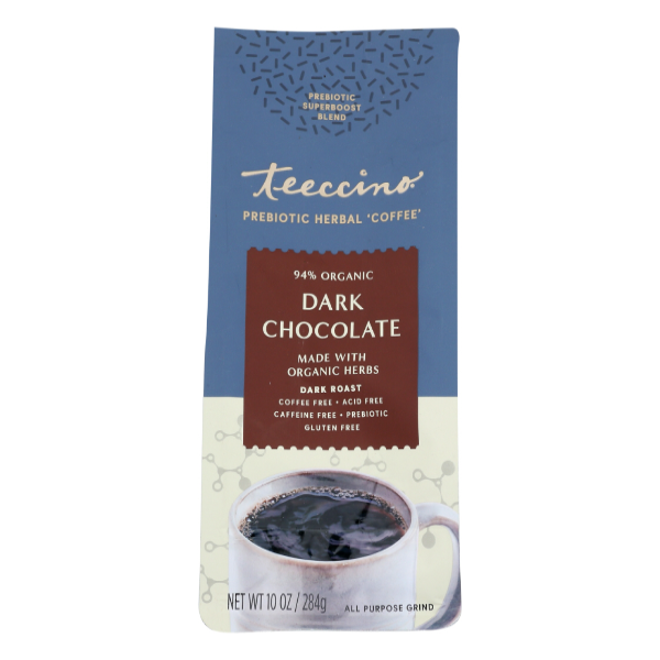 slide 1 of 1, Teeccino Organic Dark Chocolate Coffee, 11 oz