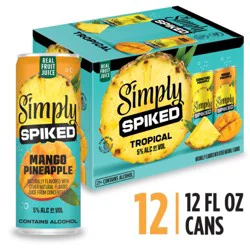 Simply Spiked Tropical Variety Pack Simply Spiked Tropical Alcohol Beverages Variety Pack