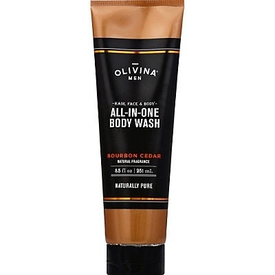 slide 1 of 1, Olivina Men All-In-One Body Wash - Bourbon Cedar, 8.5 fl oz