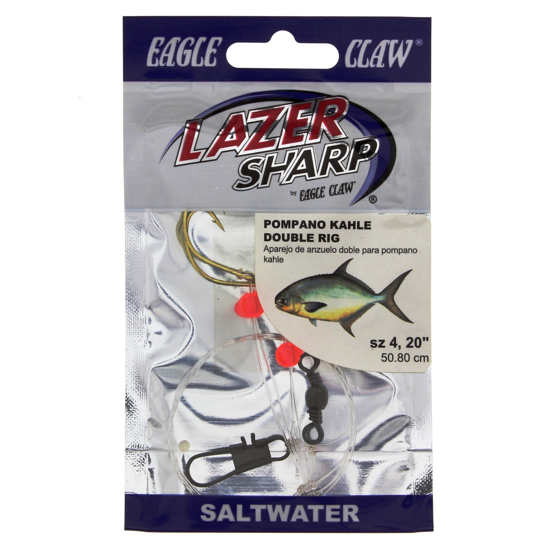 slide 1 of 1, Eagle Claw Lazer Sharp Pompano Kahle Double Rig, Size 4, 1 ct