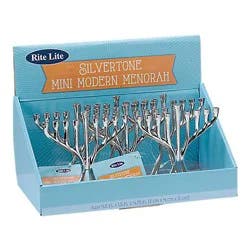 Rite Lite Ltd. Mini Modern Silvertone Menorah