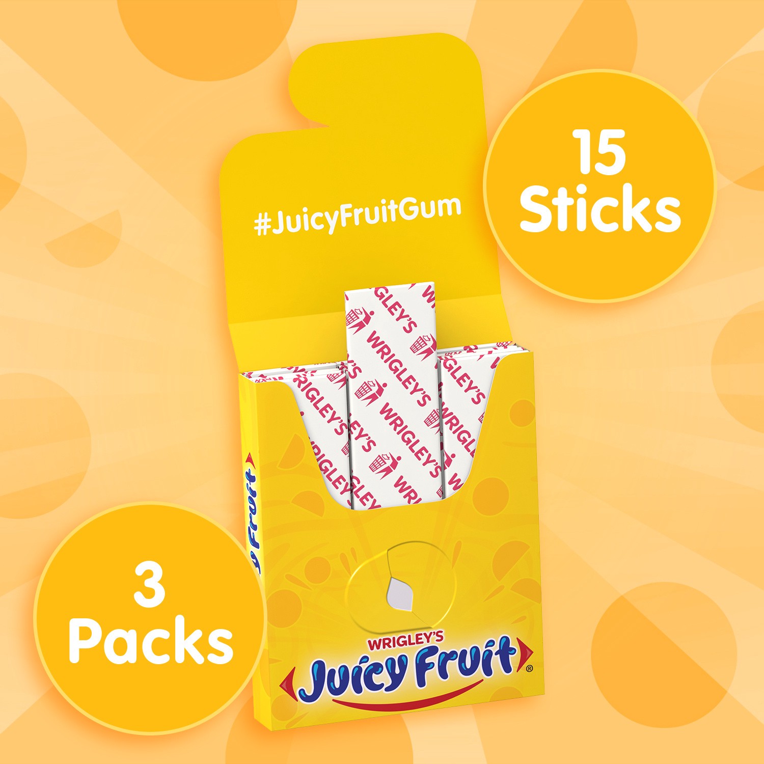 slide 6 of 8, JUICY FRUIT Bulk Chewing Gum, Value Pack, 15 ct (3 Pack), 45 pc