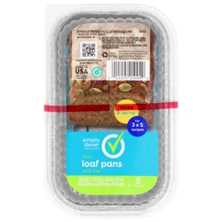 Simply Done Mini Loaf Pans with Lids - 5 ct