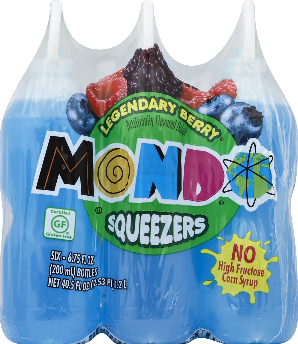 slide 3 of 4, Mondo Legendary Berry Fruit Squeezers, 6 ct; 6.75 fl oz