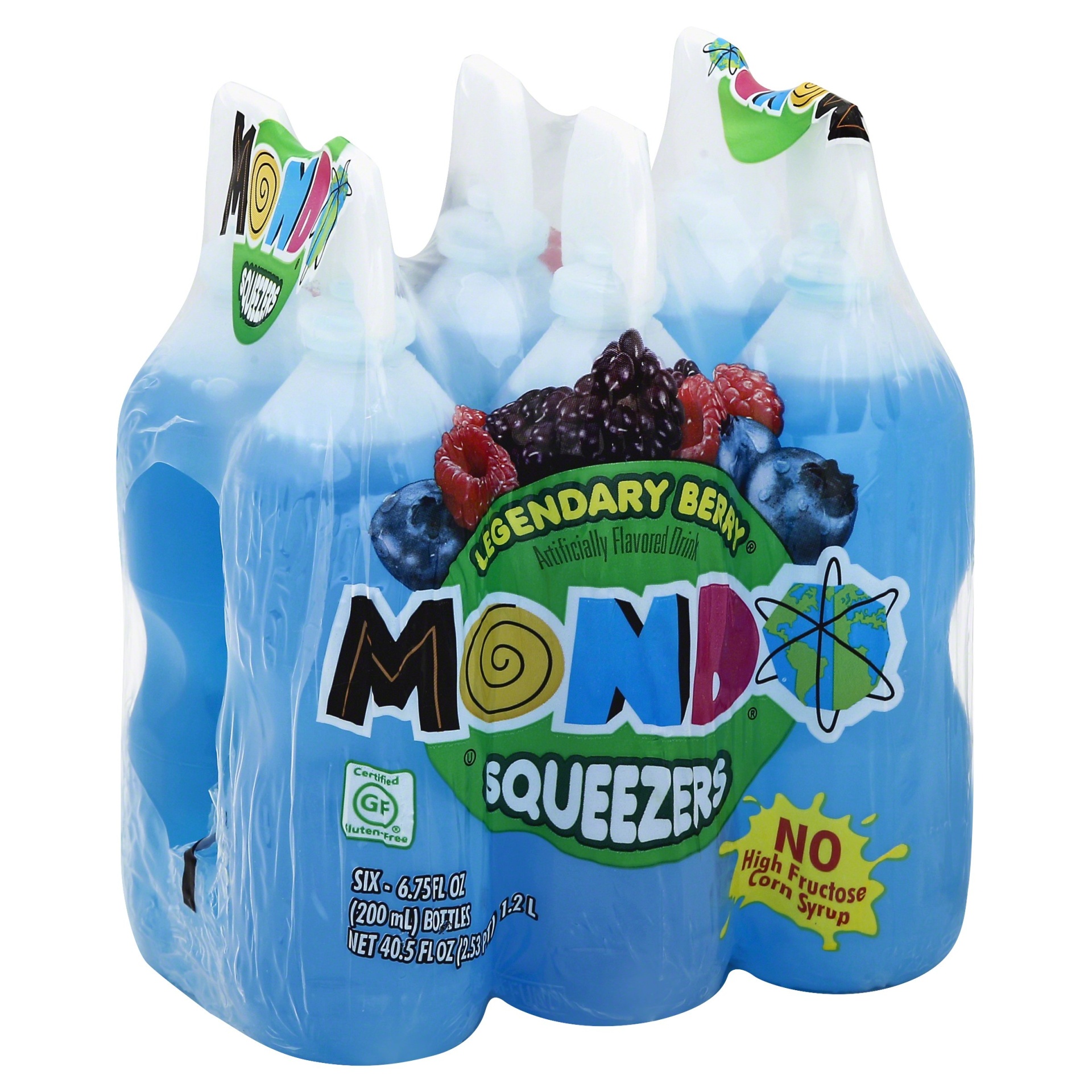 slide 1 of 4, Mondo Legendary Berry Fruit Squeezers, 6 ct; 6.75 fl oz