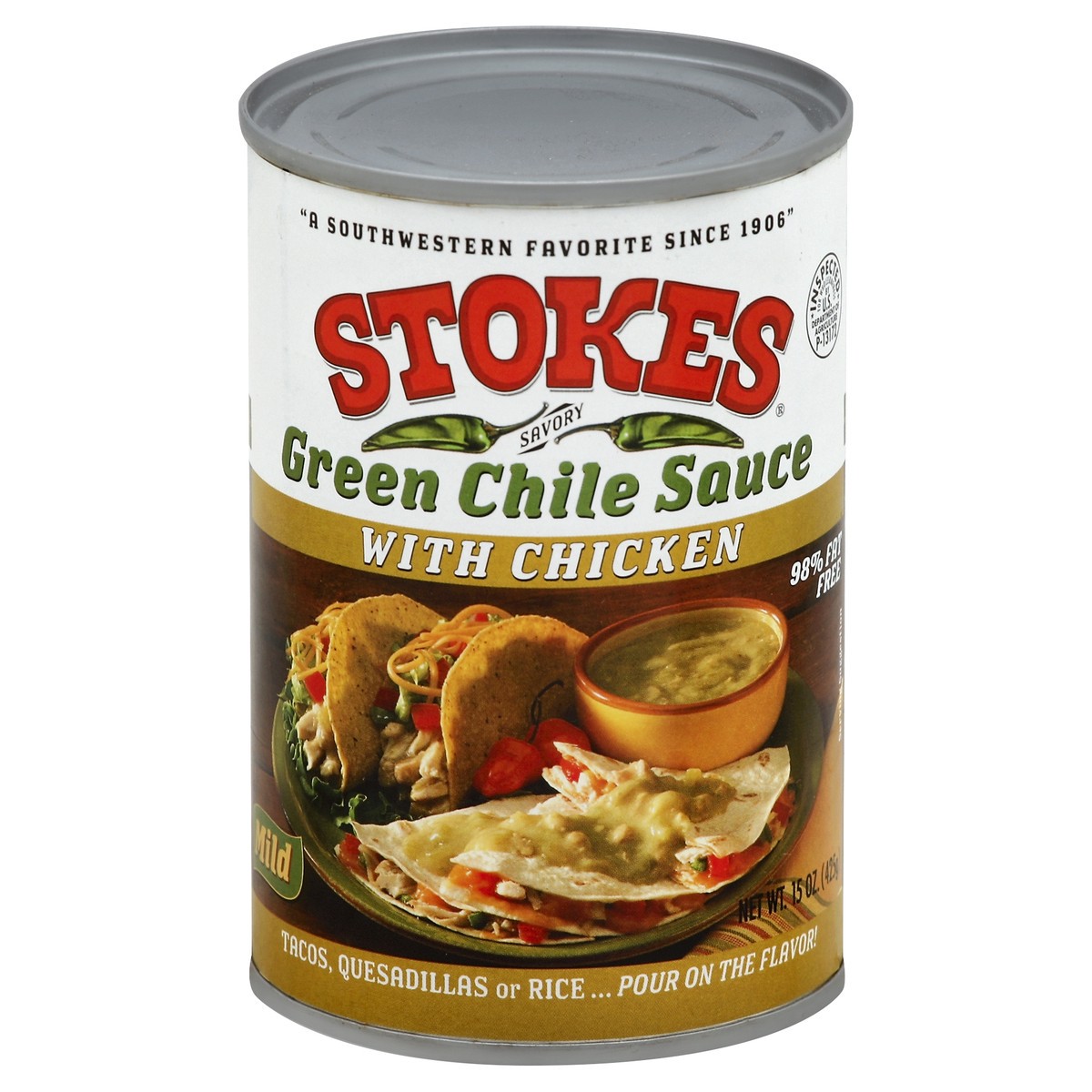 slide 2 of 2, Stokes Green Chile Sauce 15 oz, 15 oz