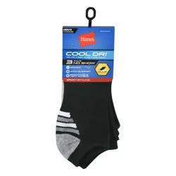 Hanes Cool Dri Men''s Black No Show Socks 3 ea