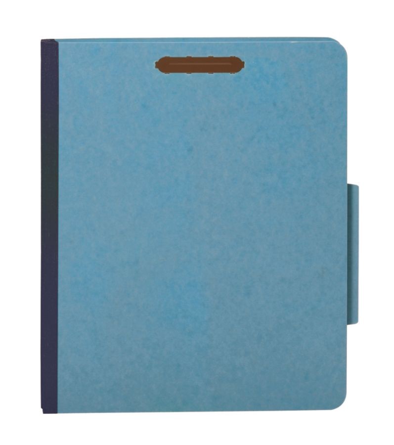 slide 4 of 4, Office Depot Classification Folders, 2 Dividers, 60% Recycled, Blue, 5 ct; 8 1/2 in x 11 in x 2 1/2 in