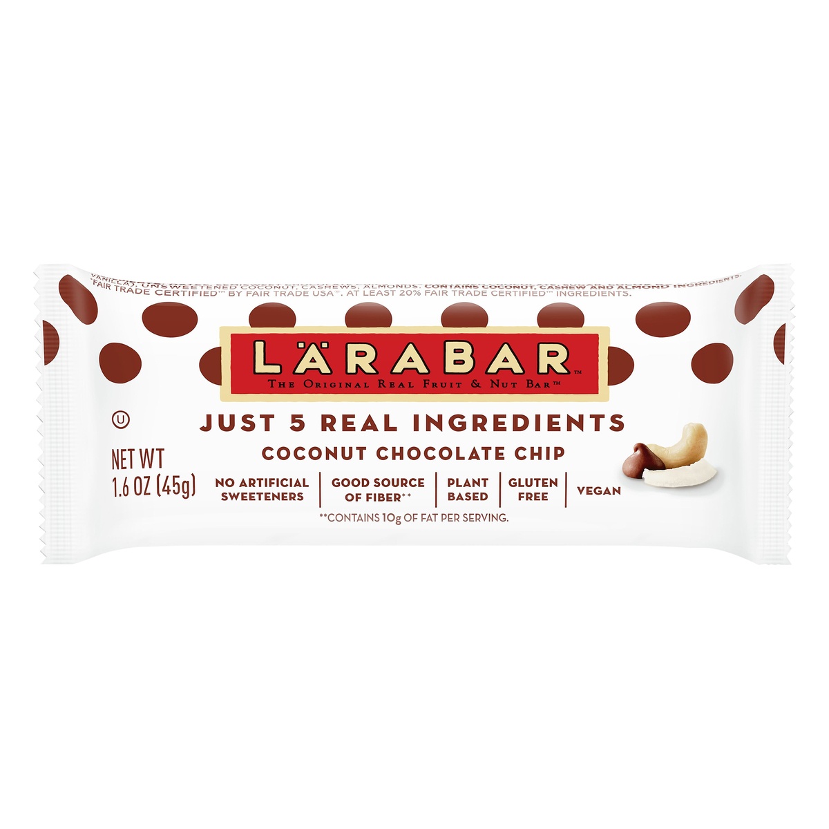 slide 1 of 1, Larabar Coconut Chocolate Chip Fruit & Nut Bar 1.6 oz, 1.6 oz