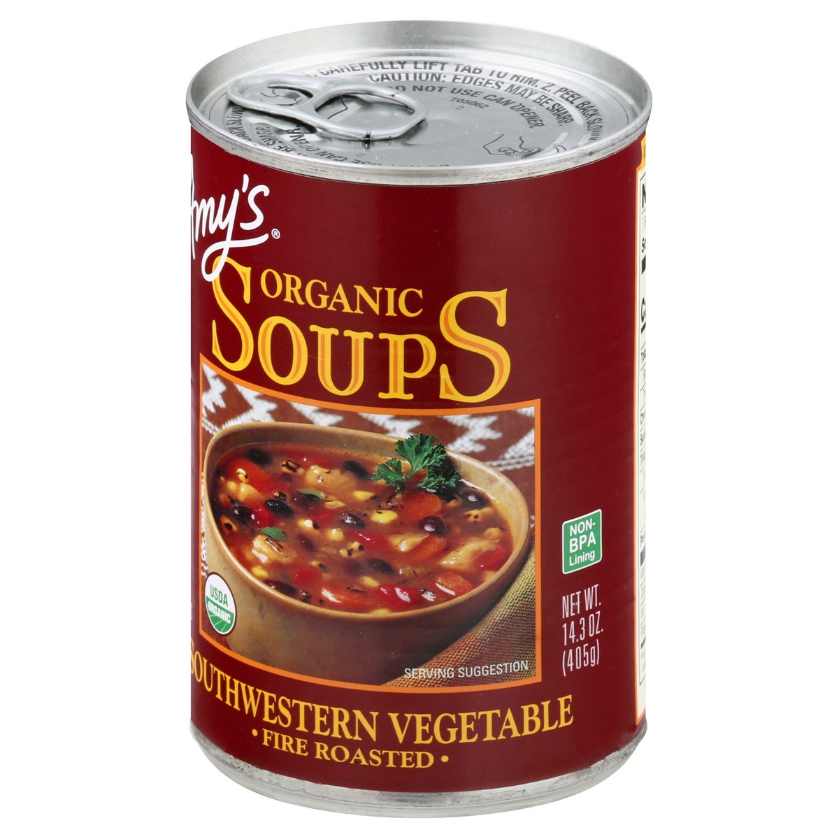 slide 6 of 9, Amy's Fire Roasted Southwestern Vegetable Soup, 14.3 oz