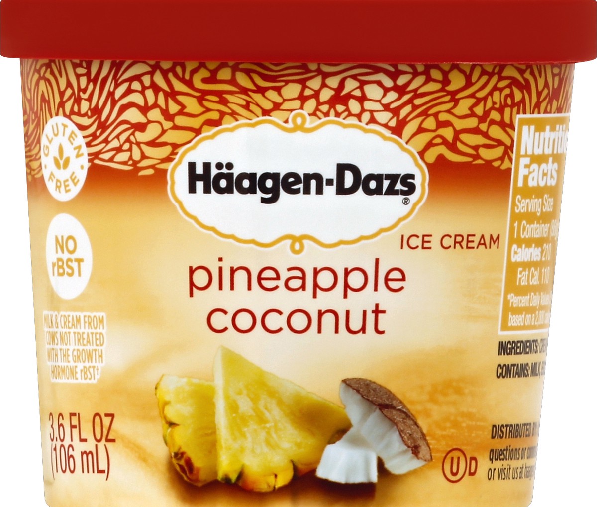 slide 3 of 3, Häagen-Dazs Pineapple Coconut Ice Cream, 3.6 oz
