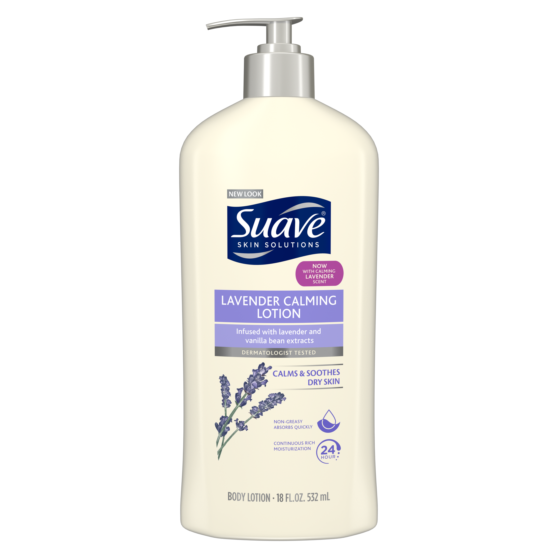 slide 4 of 4, Suave Skin Solutions Body Lotion Lavender Calming Lotion, 18 oz