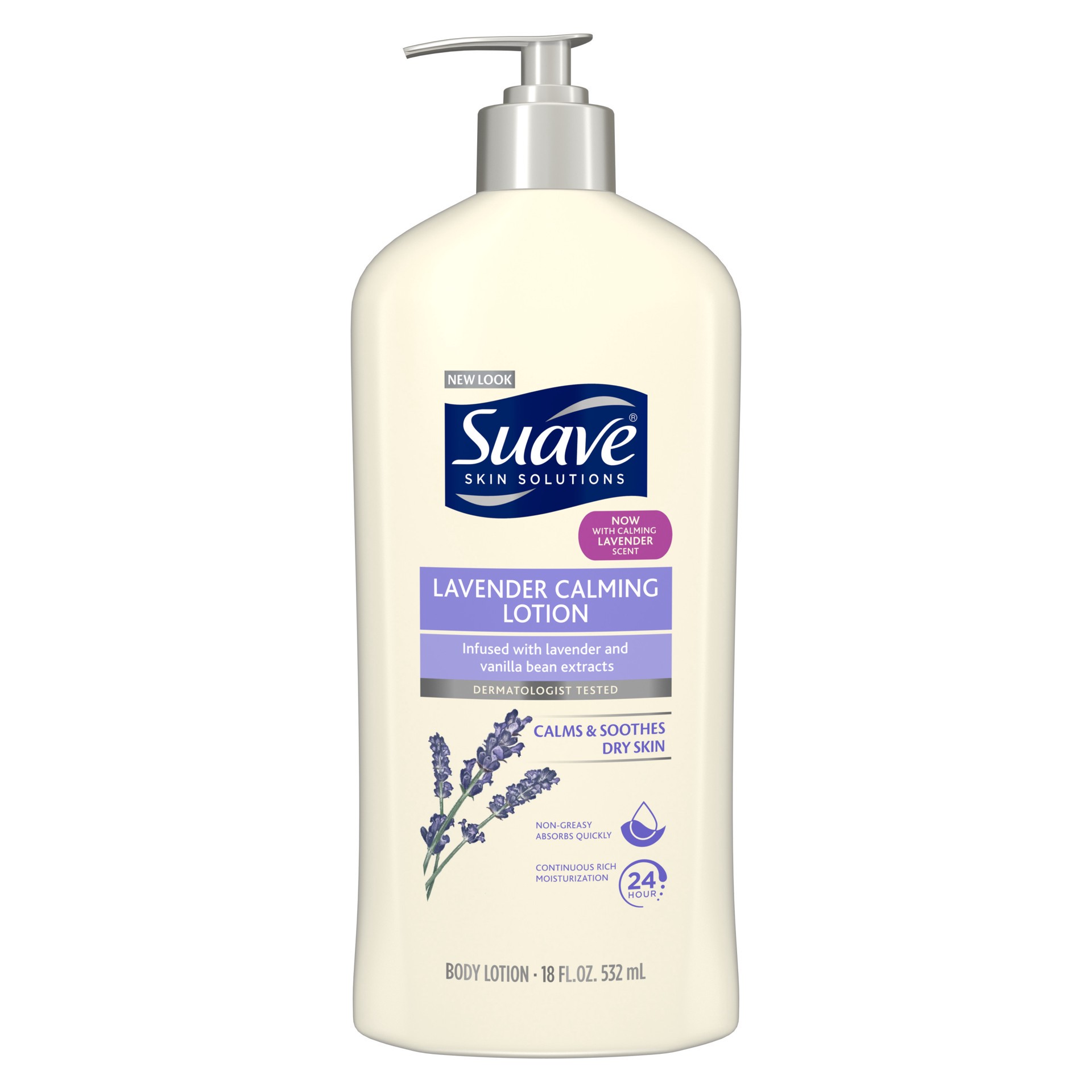 slide 1 of 4, Suave Skin Solutions Body Lotion Lavender Calming Lotion, 18 oz