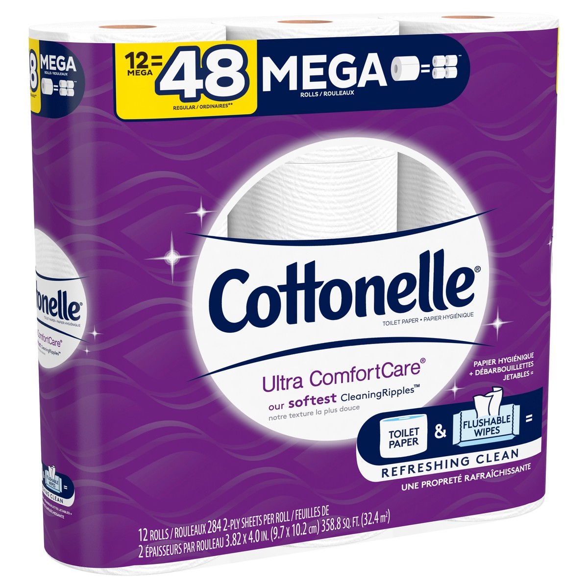 slide 5 of 11, Cottonelle Wavy Clean Ripple Ultra Comfort Care, 12 ct