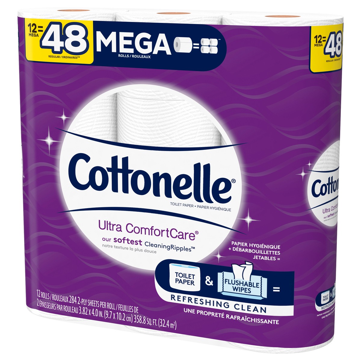 slide 7 of 11, Cottonelle Wavy Clean Ripple Ultra Comfort Care, 12 ct