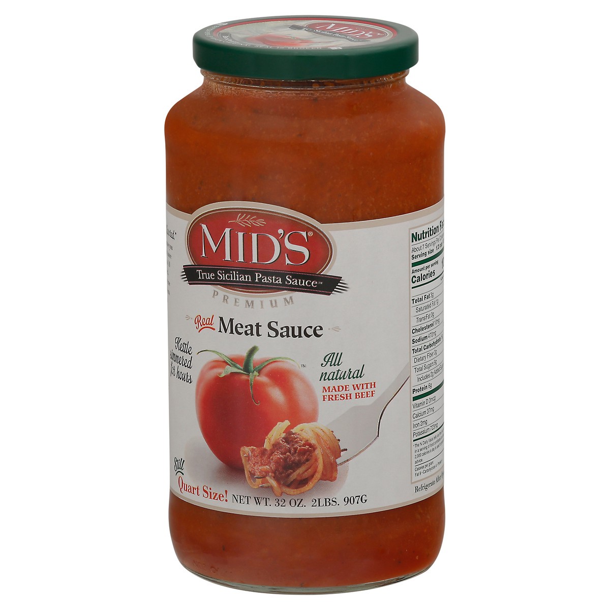 slide 8 of 9, Mid's Premium Meat Sauce 32 oz Jar, 32 oz