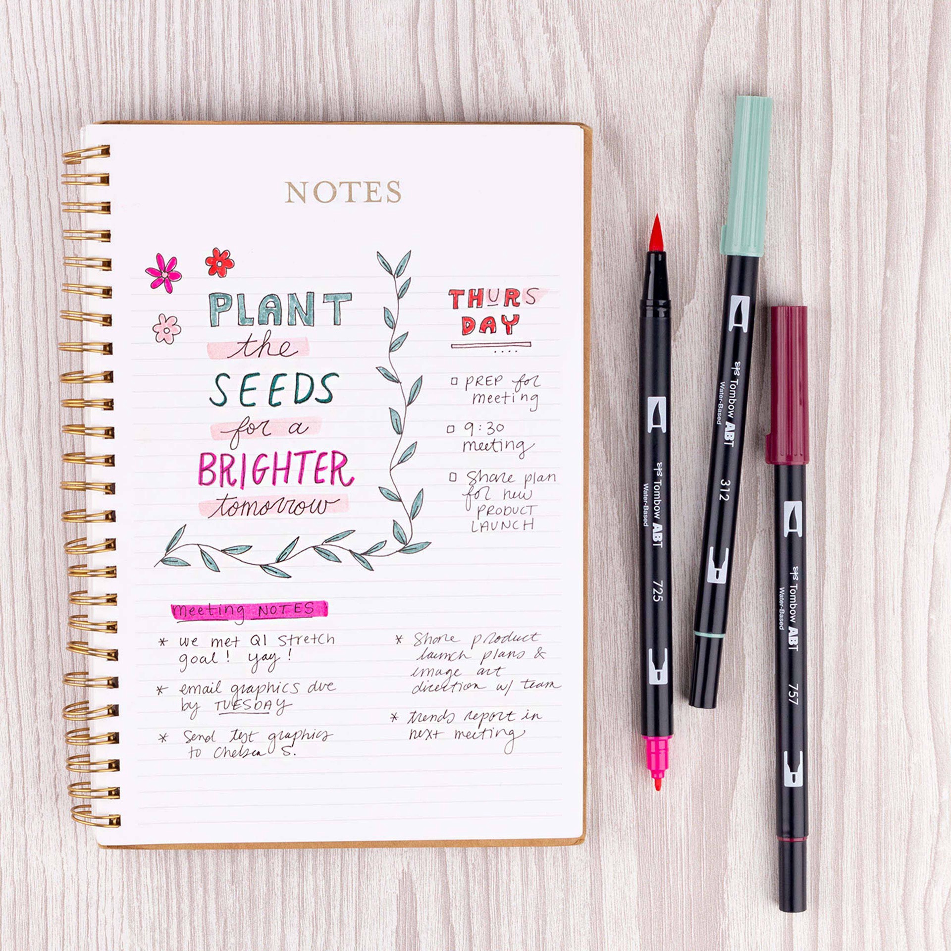 slide 7 of 9, Tombow Very Berry Dual Brush Pen Set, 6 ct