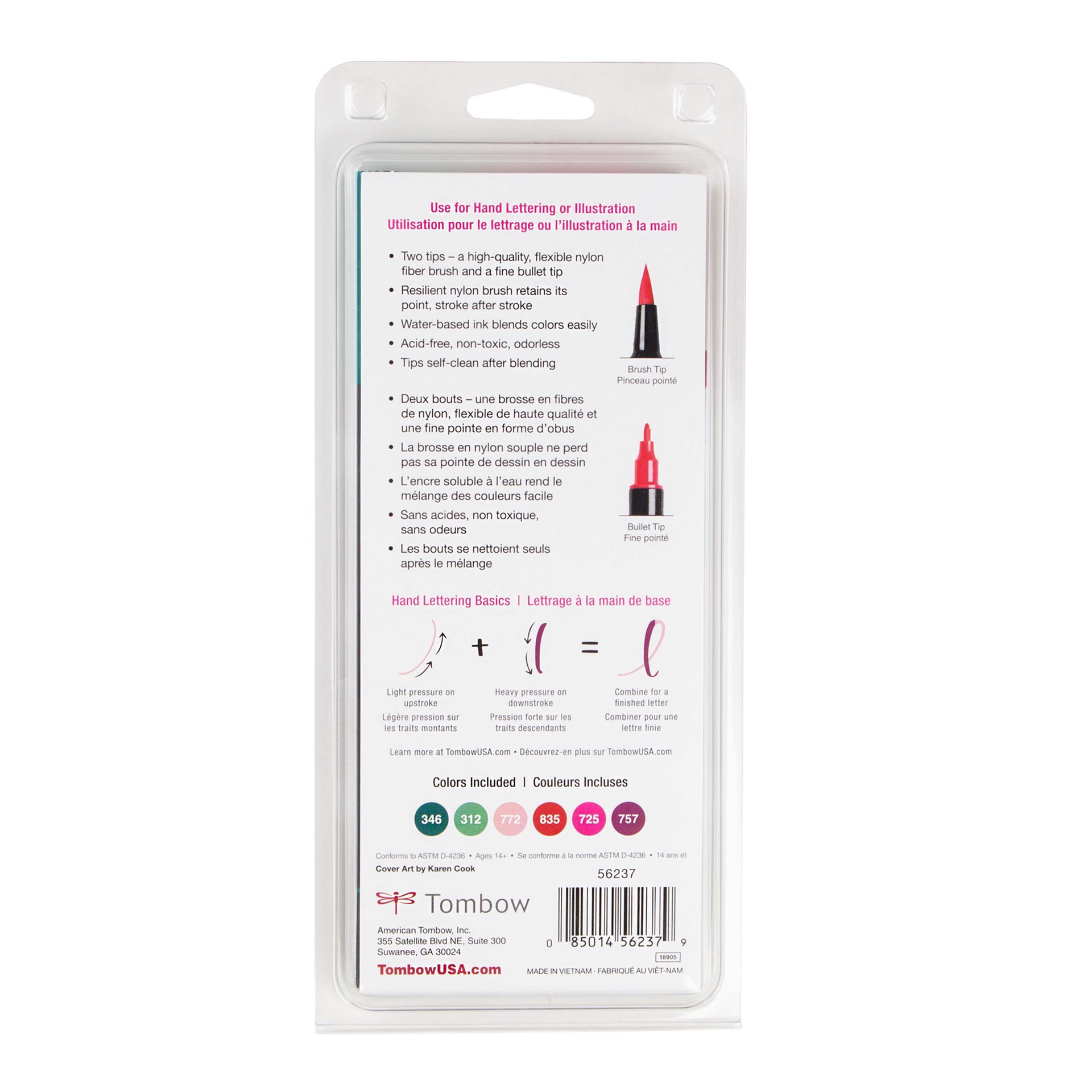 slide 8 of 9, Tombow Very Berry Dual Brush Pen Set, 6 ct