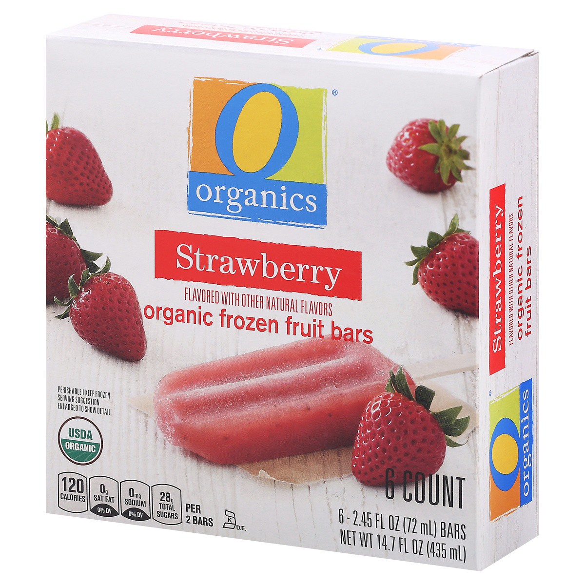 slide 8 of 9, O Organics Frozen Fruit Bars, Organic, Strawberry, 6 ct: 2.45 fl oz