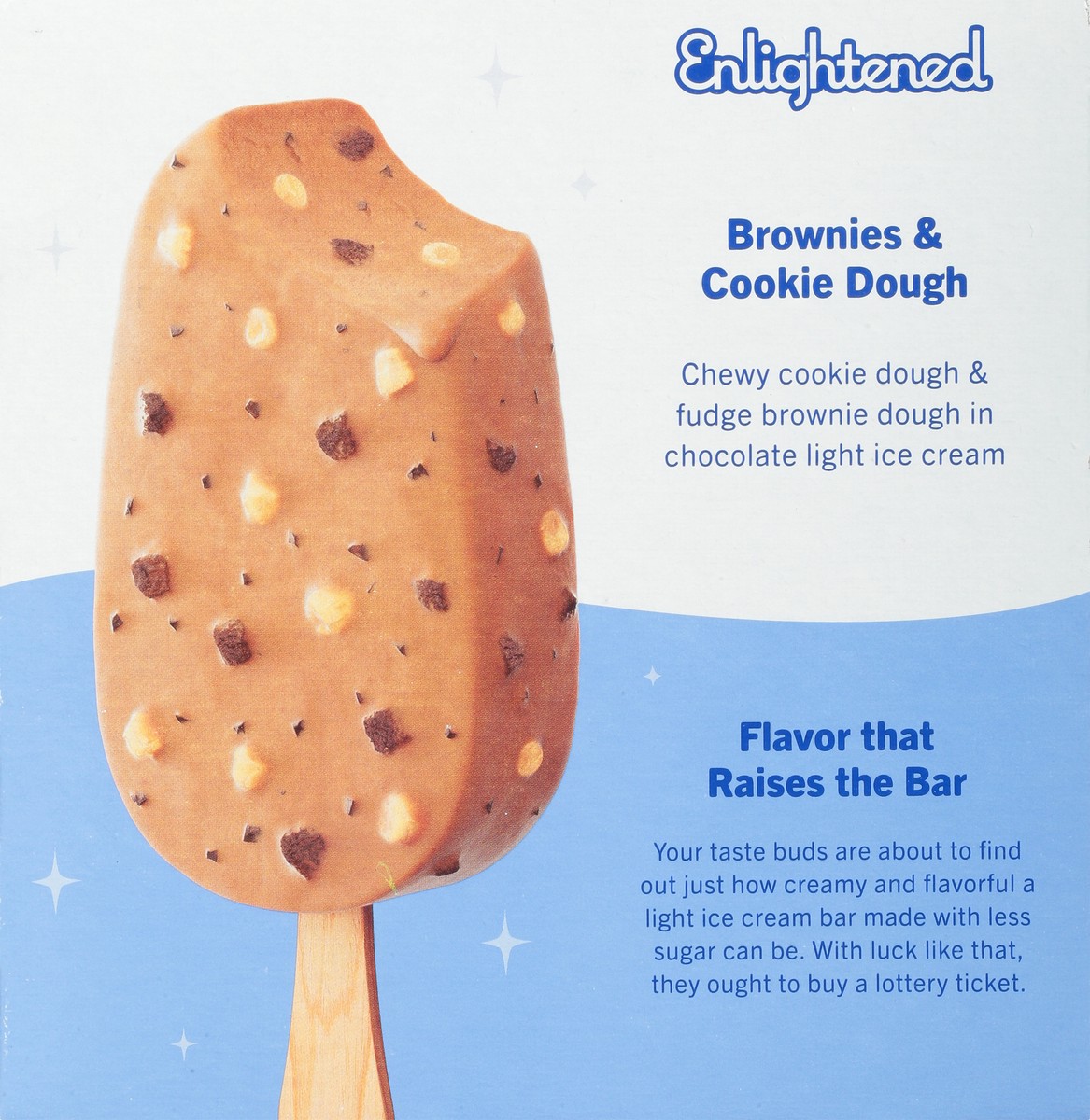 slide 7 of 9, Enlightened Light Brownies & Cookie Dough Ice Cream Bars 4 - 3.75 fl oz Bars, 4 ct