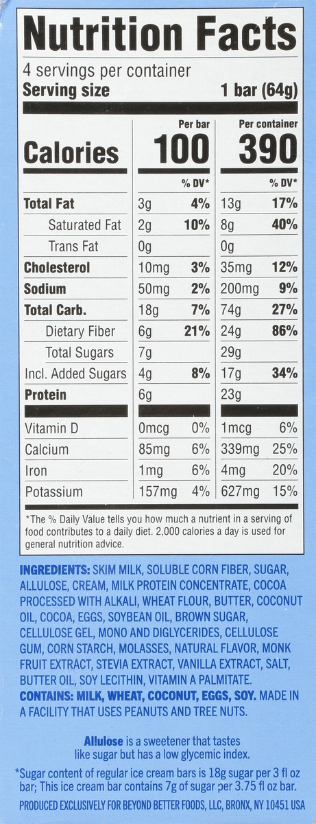 slide 4 of 9, Enlightened Light Brownies & Cookie Dough Ice Cream Bars 4 - 3.75 fl oz Bars, 4 ct