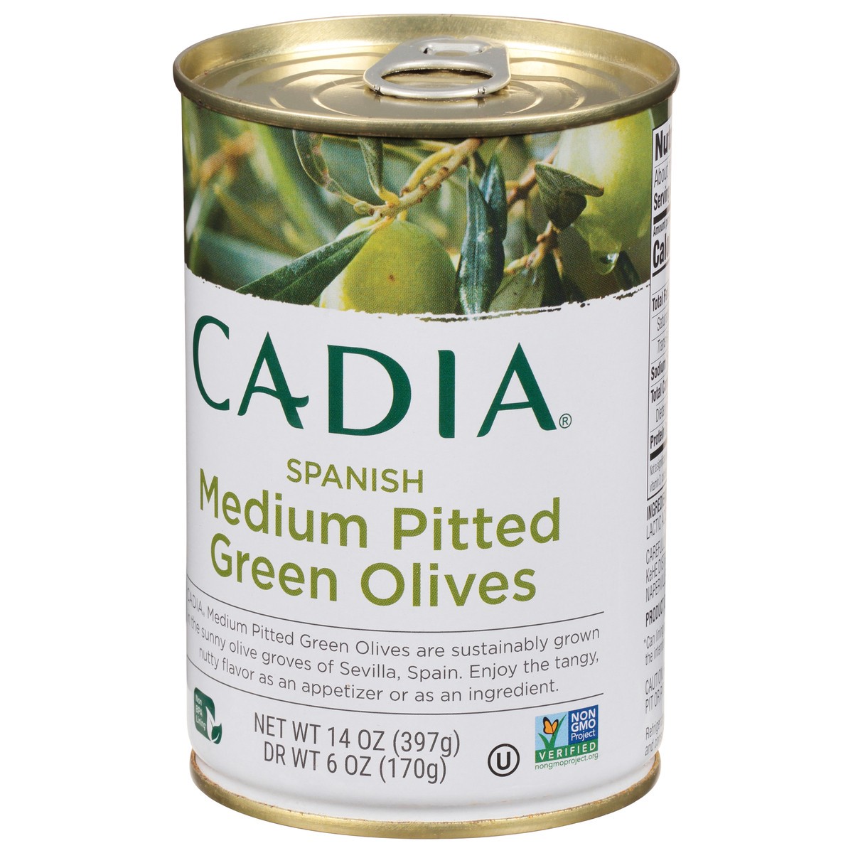 slide 11 of 12, Cadia Medium Pitted Spanish Green Olives 14 oz, 14 oz