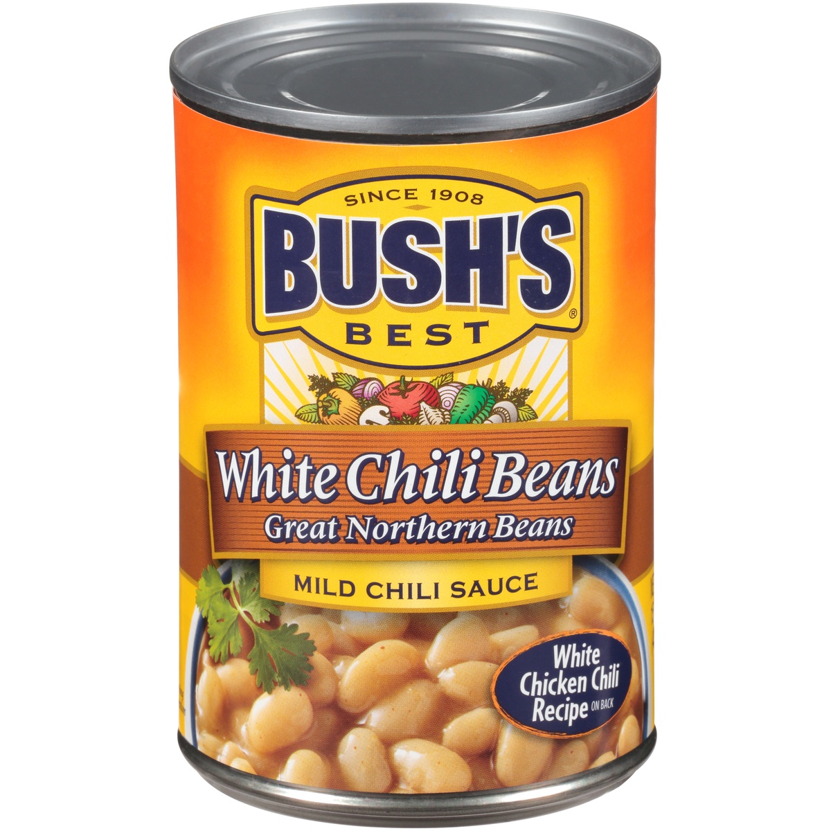 slide 1 of 8, Bush's Best White Chili Beans Great Northern Beans in a Mild Chili Sauce 15.5 oz. Can, 15.5 oz