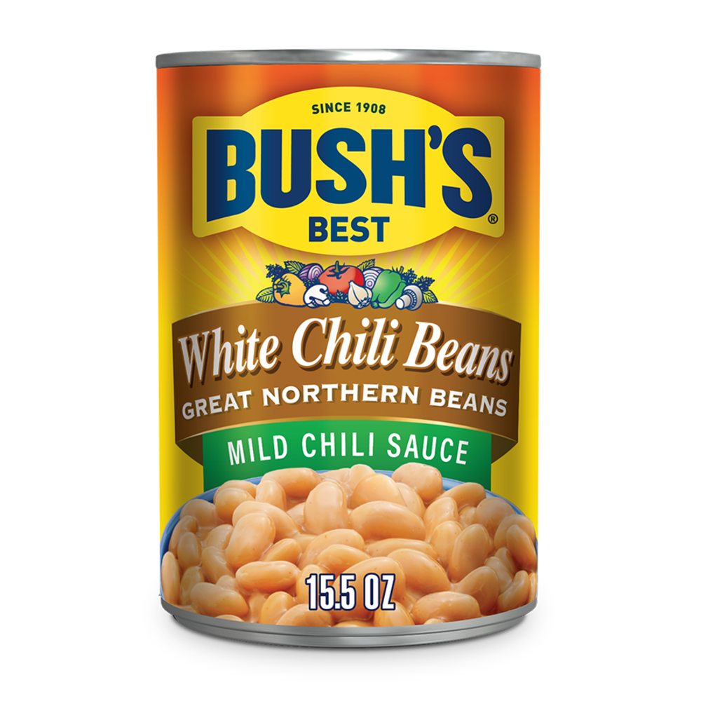 slide 1 of 5, Bush's White Chili Beans in a Mild Chili Sauce, 15.5 oz