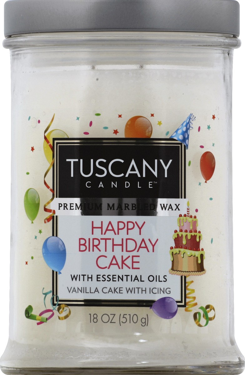 slide 4 of 7, Tuscany Candles Happy Birthday Cake Candle, 18 oz