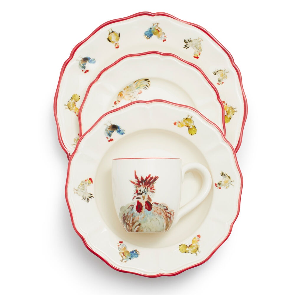 slide 1 of 1, Sur La Table Jacques Ppin Collection Chickens Dinnerware Set, 16 ct