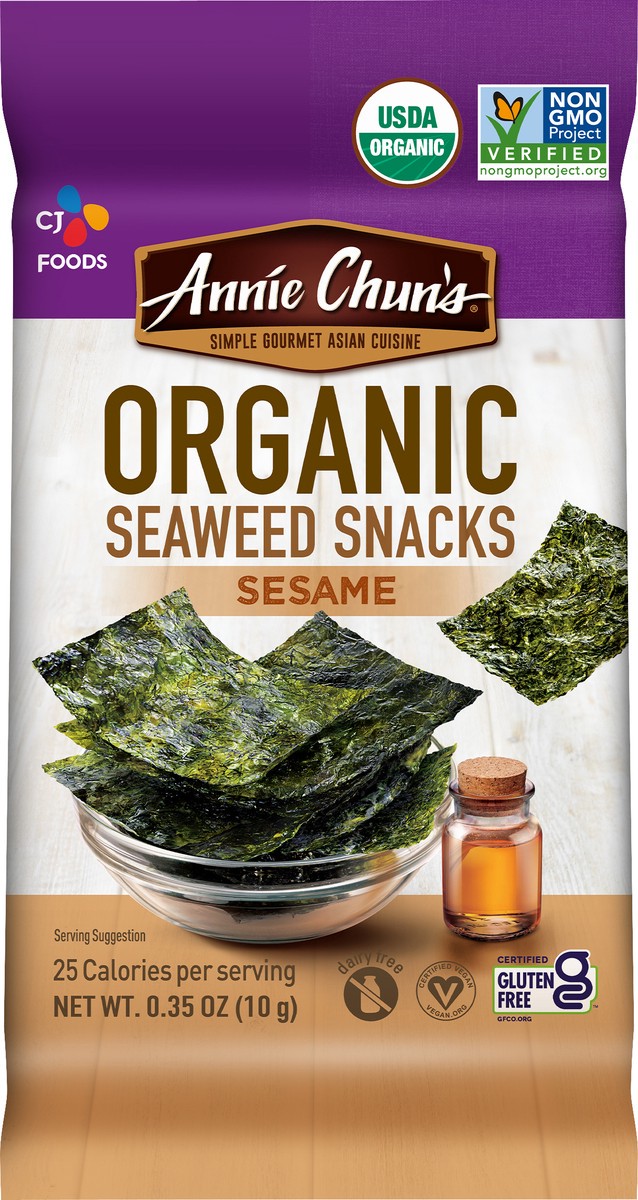 slide 3 of 3, Annie Chun's Organic Sesame Seaweed Snacks, 0.35 oz
