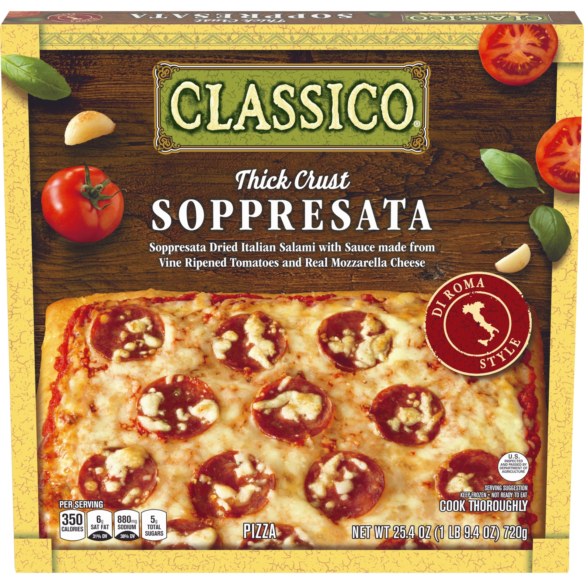 slide 1 of 1, Classico Soppresata Thin Crust Frozen Pizza with Dried Italian Salami, 25.4 oz