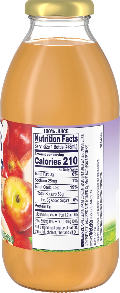 slide 4 of 5, Welch's 100% Apple Juice, 16 fl oz On-the-Go Bottle, 16 fl oz