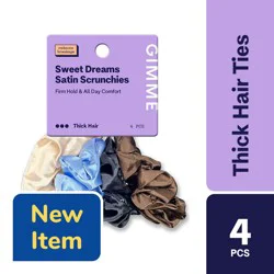 Gimme® Beauty Thick Satin Scrunchies - Assorted Colors