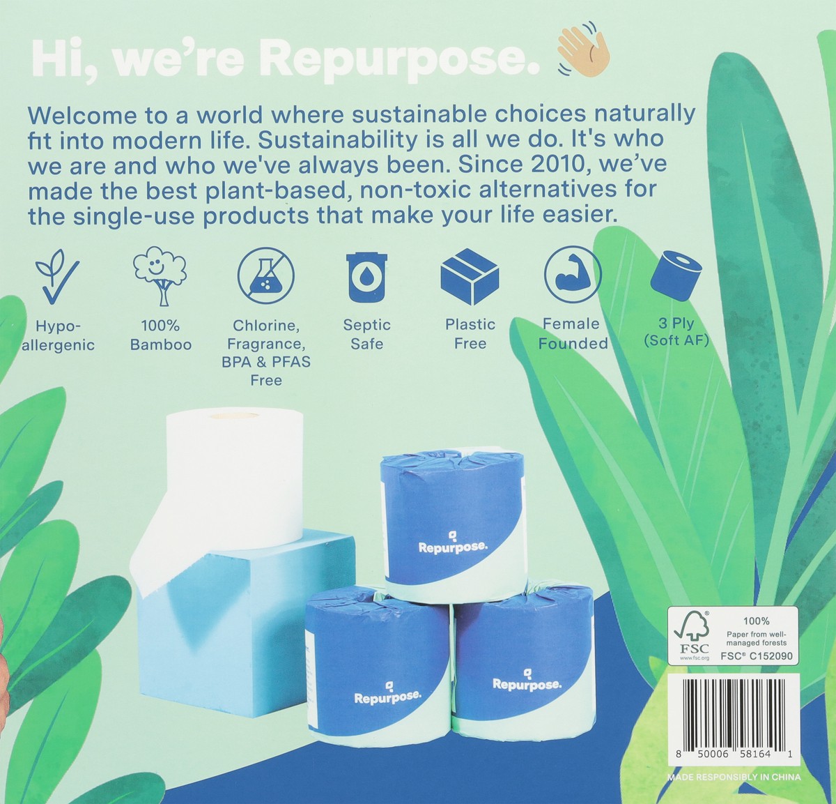 slide 3 of 10, Repurpose 3 Ply Ultra Soft Bamboo Toilet Paper Mega Rolls 12 ea, 12 ct