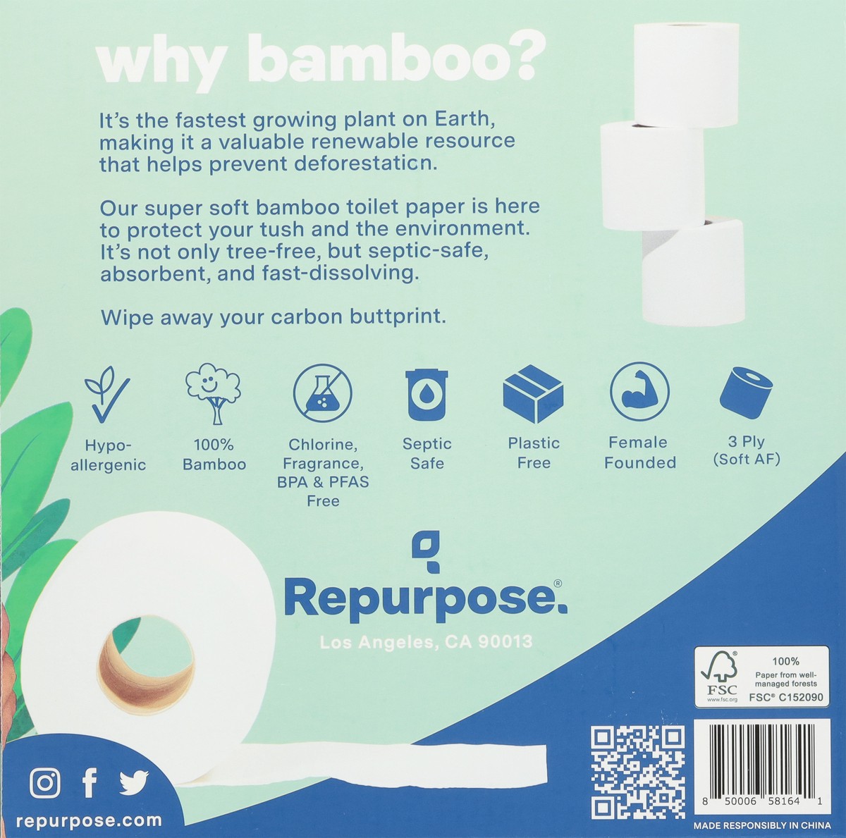slide 4 of 10, Repurpose 3 Ply Ultra Soft Bamboo Toilet Paper Mega Rolls 12 ea, 12 ct