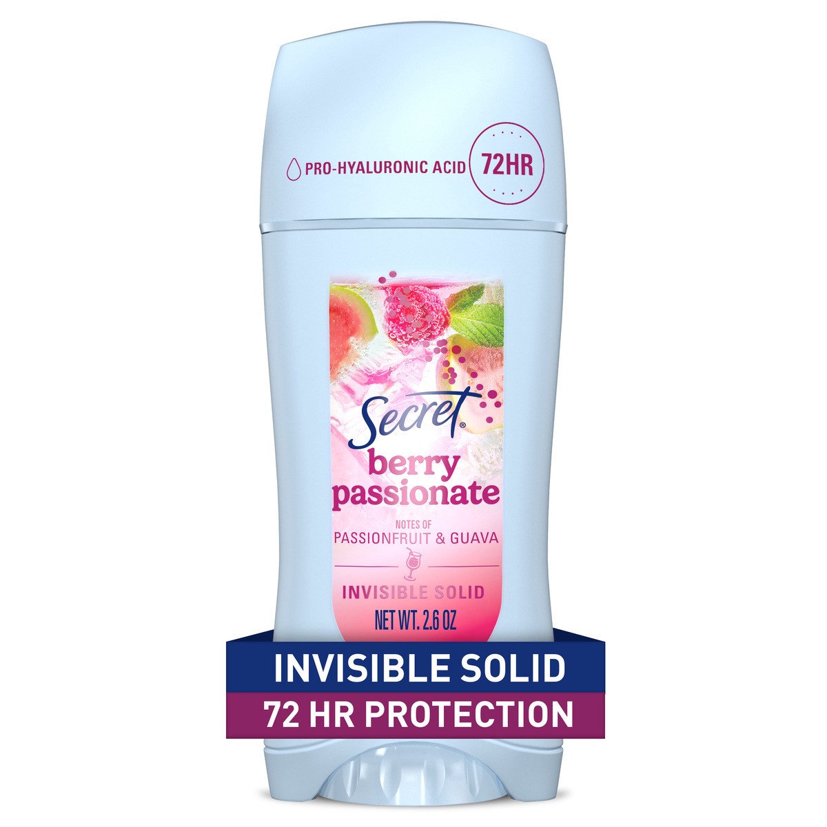 slide 1 of 10, Secret Fresh Invisible Solid Antiperspirant & Deodorant for Women, Berry Passionate, 2.6oz, 2.6 oz